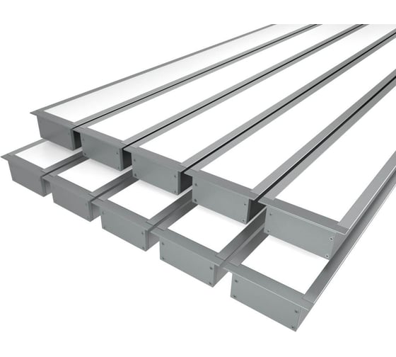 Изображение товара Комплект Ledcraft LC-LPV3273M55-2x10Silver из 10 шт серебро (2м профиль+2м рассеиватель+2 заглушки+комплект шурупов) 1616240773
