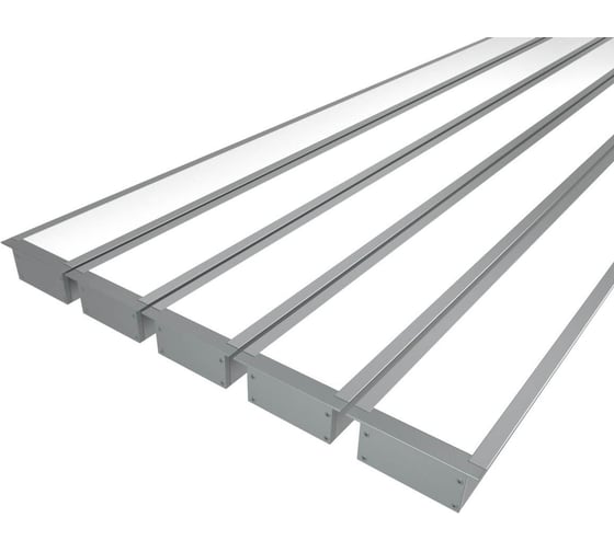 Изображение товара Комплект Ledcraft LC-LPV3273M55-2x5Silver из 5 шт серебро (2м профиль+2м рассеиватель+2 заглушки+комплект шурупов) 1616240615