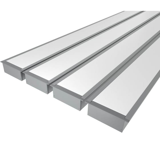 Изображение товара Комплект Ledcraft LC-LPV3288M69-2x4Silver из 4 шт серебро (2м профиль+2м рассеиватель+2 заглушки+комплект шурупов) 1616240371