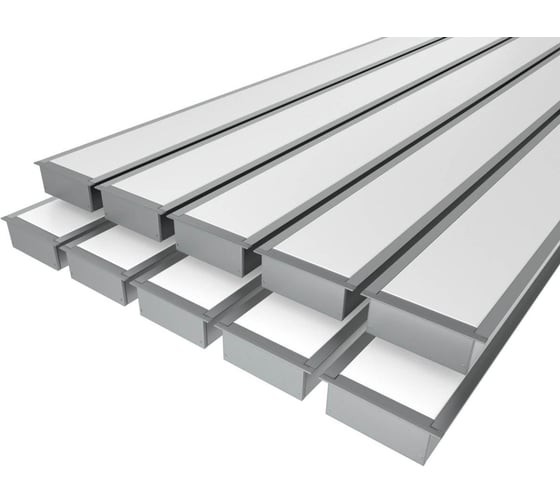 Изображение товара Комплект Ledcraft LC-LPV3288M68-3x10Silver из 10 шт серебро (3м профиль+3м рассеиватель+2 заглушки+комплект шурупов) 1616340686