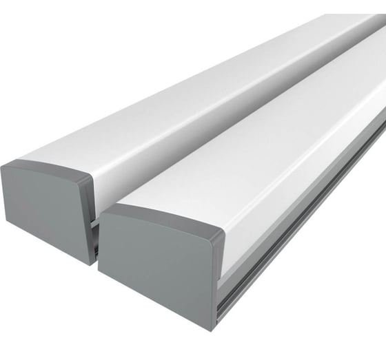 Изображение товара Комплект Ledcraft LC-LSS1236M36T-2x2Silver из 2 шт серебро (2м профиль+2м рассеиватель+2 заглушки+2 крепежа) 1616240034