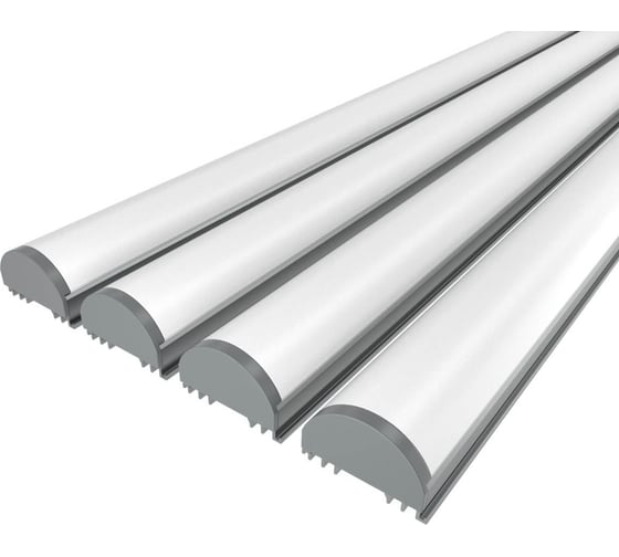 Изображение товара Комплект Ledcraft LC-LSS1236M36R-3x4Silver из 4 шт серебро (3м профиль+3м рассеиватель+2 заглушки+4 крепежа) 1616340351