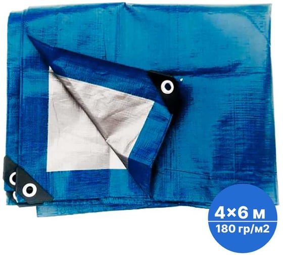 Изображение товара Тент тарпаулин без утеплителя Sebmet 4x6 м (180 г/м.кв), (24 м²) TD079018046Т