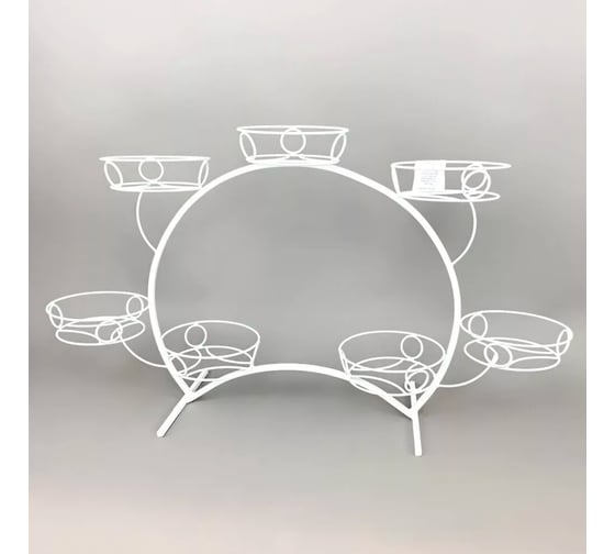 Изображение товара Подставка на подоконник Удачный Сезон Фиалка № 2 7 горшков, белая 2344