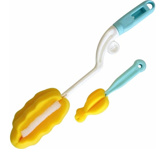 Изображение товара Набор губок-ершиков для мытья бутылочек и соски МУЛЬТИДОМ 2 шт. 2 цвета VL90-130