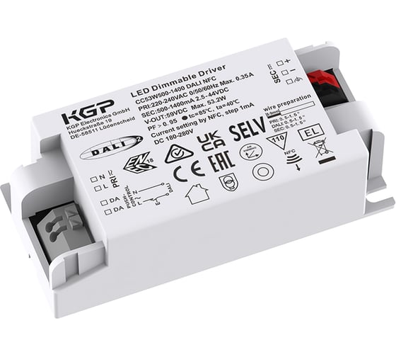Изображение товара Блок питания KGP DIP 53W 650-1400mA .2,5-44V CC53W650-1400 DIP