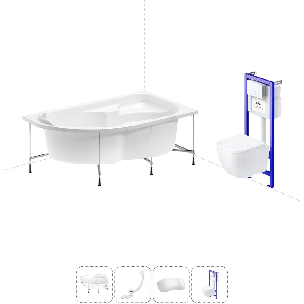 Изображение товара Комплект 5 в 1 Lavinia Boho Grance Hill дубак акрил ванна с инсталляцией