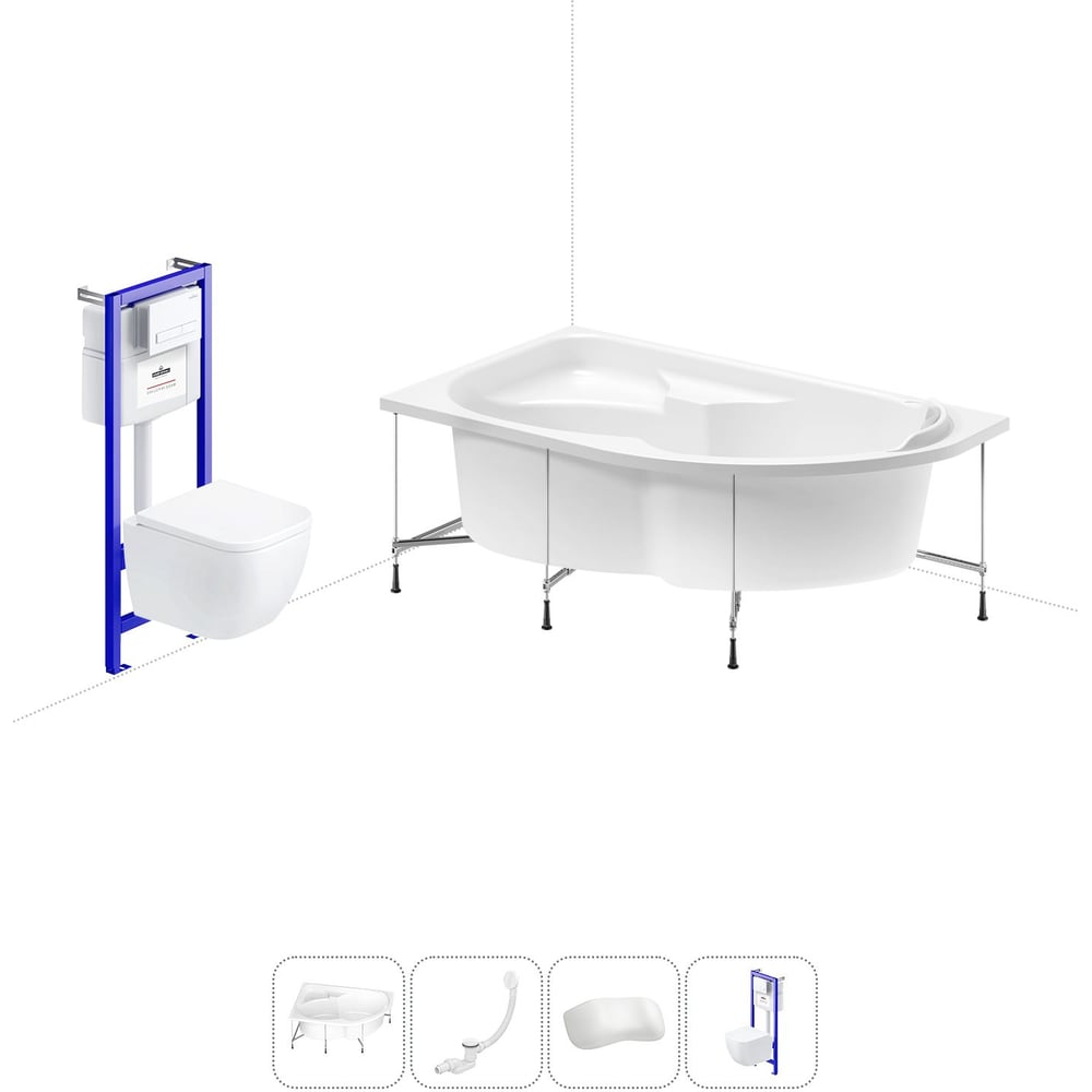 Изображение товара Комплект 5 в 1 Lavinia Boho Grance Hill акриловая ванна 170x105