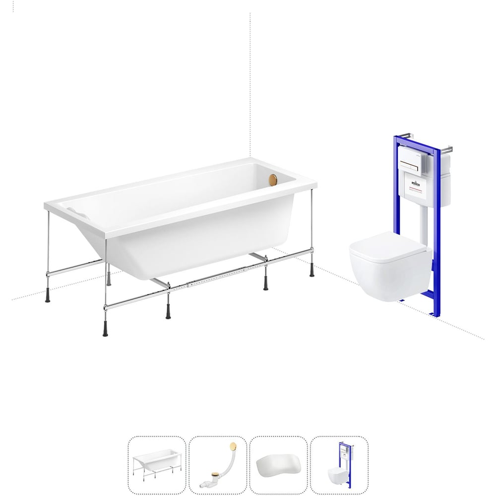 Изображение товара Комплект 5 в 1 Lavinia Boho Rock акриловая ванна 150x75