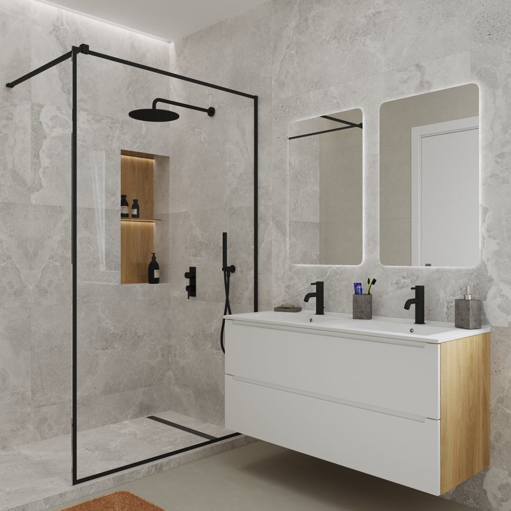 Изображение товара Тумба под раковину ЗОВ-Дион, белый мат, дуб, 120 см