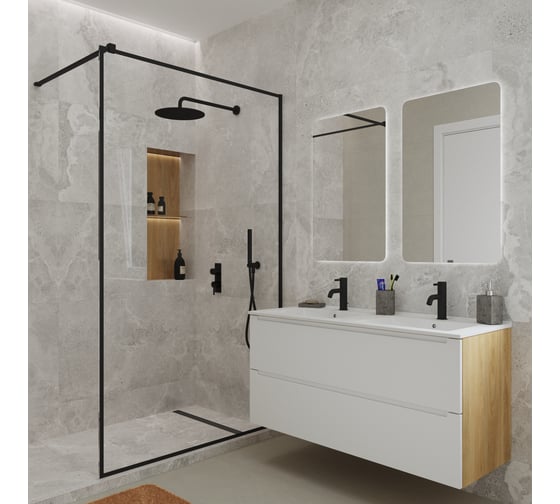 Изображение товара Подвесная тумба для ванной ЗОВ Дион 120, под раковину 40697009, цвет-дуб медовый, D120BD