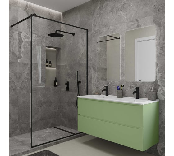 Изображение товара Подвесная тумба для ванной ЗОВ Дион 120, под раковину 40697009, цвет фисташковый, D120F