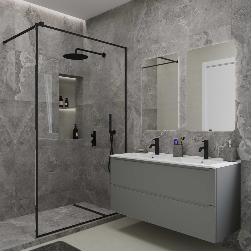 Изображение товара ЗОВ Дион 120 - подвесная тумба для ванной, платиновый, 1195х435 мм