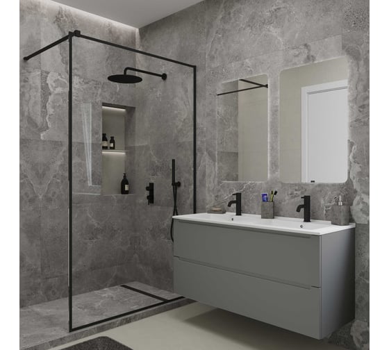 Изображение товара Подвесная тумба для ванной ЗОВ Дион 120, под раковину 40697009, цвет платновый, D120PG