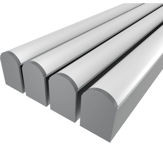 Изображение товара Комплект профиля Ledcraft LC-LP4034M36R-2x4Silver 4 шт, серебро (2м профиль+2м рассеиватель+2 заглушки+комплект шурупов) 1616240410