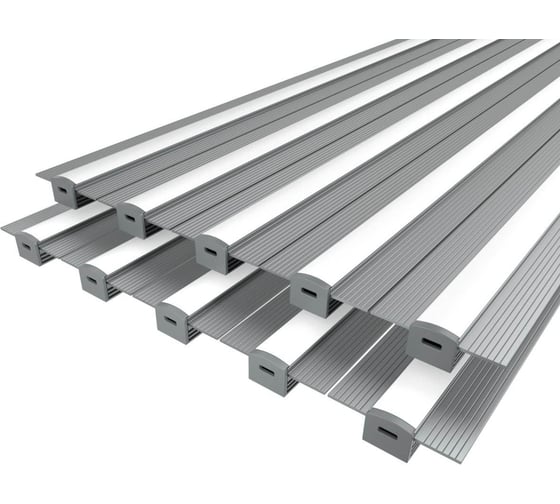 Изображение товара Комплект профиля Ledcraft LC-LPSH1246M16-3x10Silver 10 шт, серебро (3м профиль+3м рассеиватель+2 заглушки+комплект шурупов) 1616340775