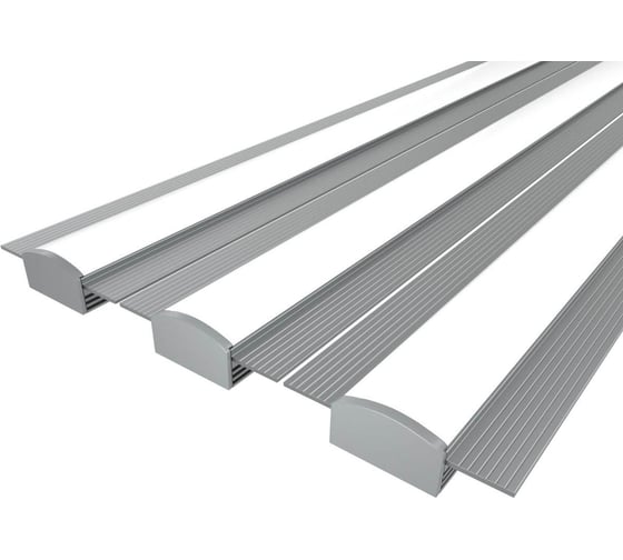 Изображение товара Комплект профиля Ledcraft LC-LPSH1258M28-2x3Silver 3 шт, серебро (2м профиль+2м рассеиватель+2 заглушки+комплект шурупов) 1616240303