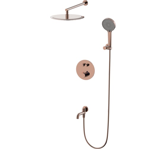 Изображение товара Душевая система с тремостатом Wonzon & Woghand STICK, Розовое золото WW-88929010-RG