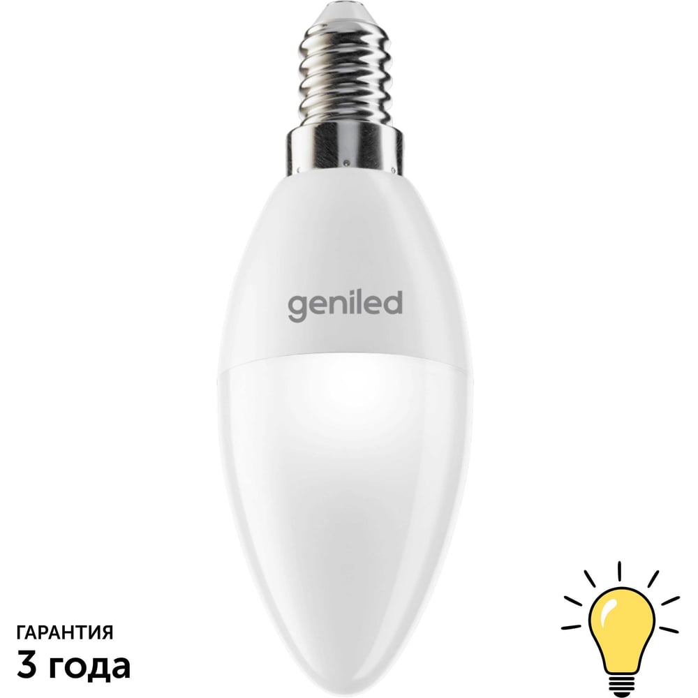 Изображение товара Светодиодная лампа geniled E14 C37 6Вт 3000К 90Ra 10 шт