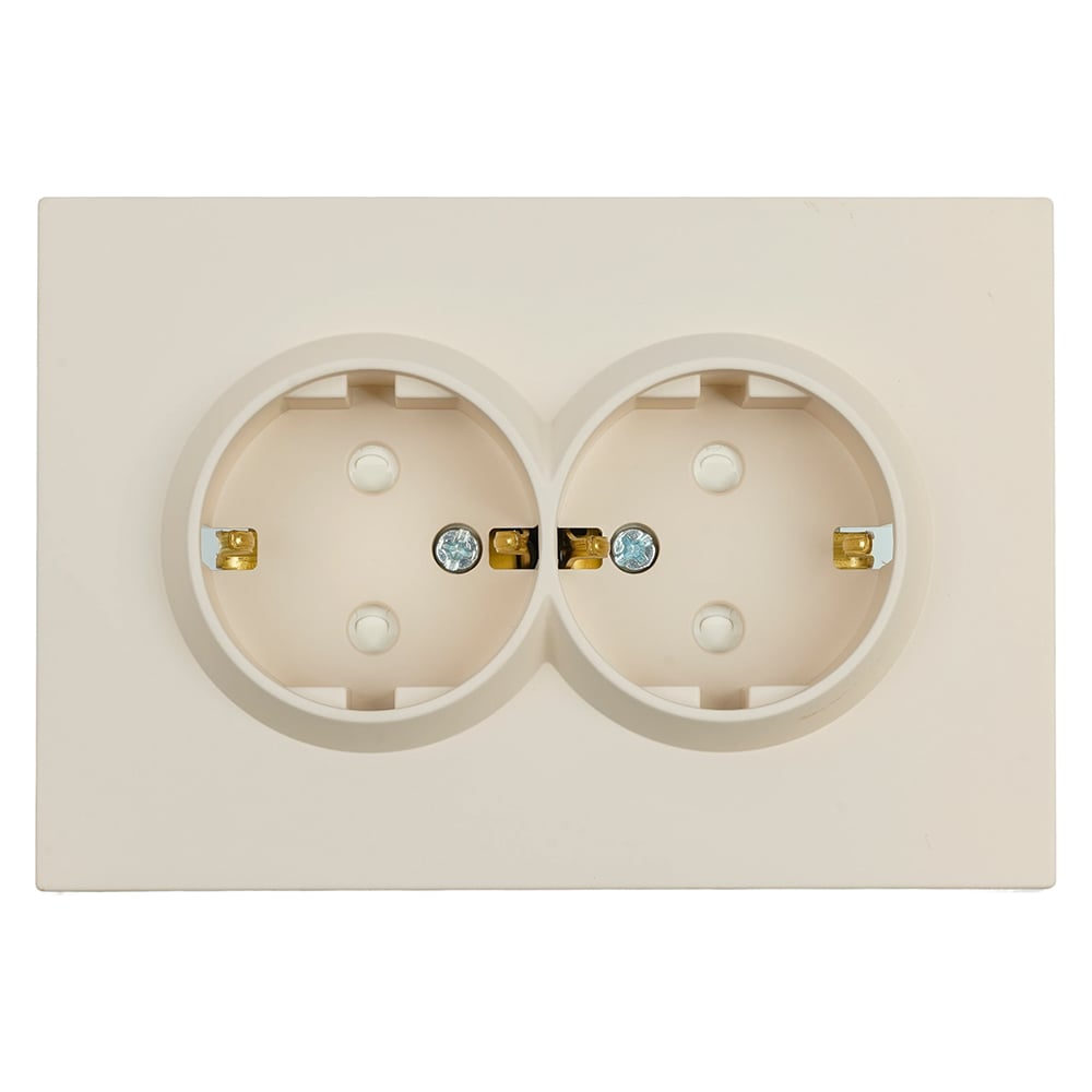 Изображение товара Розетка 2-местная STEKKER серия Эмили с защитной шторкой 250В 16А