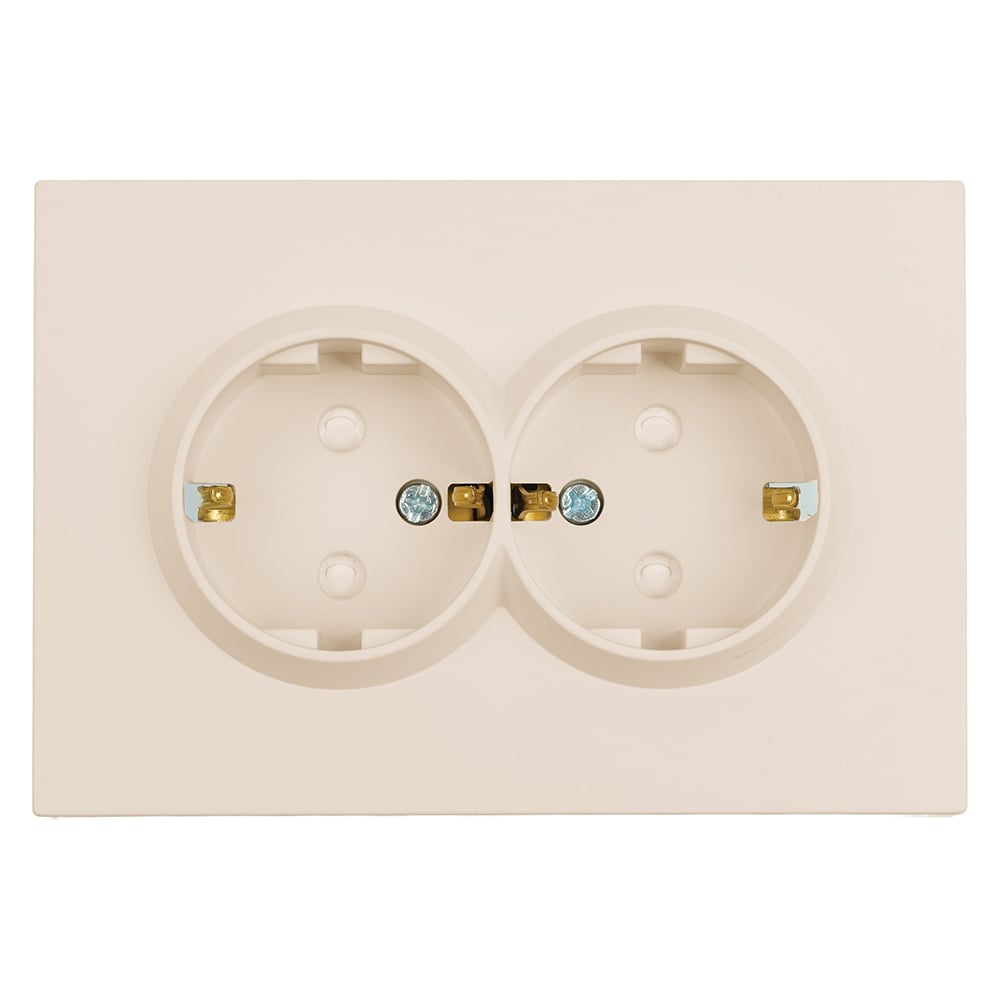 Изображение товара Розетка 2-местная STEKKER серия Эмили с защитной шторкой 250В 16А