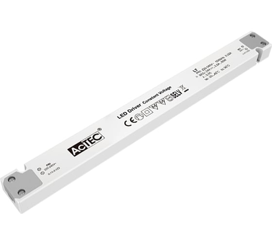 Изображение товара Блок питания AcTEC 24В, 100Вт, IP20, 4.17A, 312x30x18.2мм LT-100-24