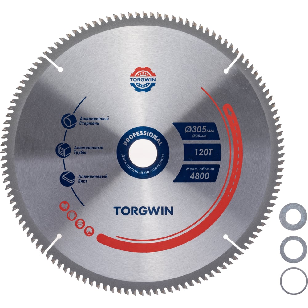 Изображение товара Диск пильный по алюминию TORGWIN 305х30 мм T120