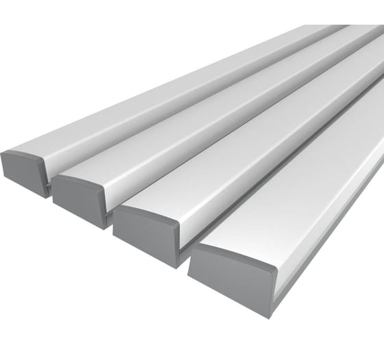 Изображение товара Комплект Ledcraft LC-LP0733M36T-3x4Silver из 4 шт серебро (3м профиль+3м рассеиватель+2 заглушки) 1616340390