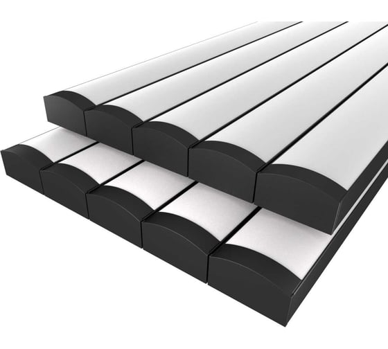 Изображение товара Комплект Ledcraft LC-LP0716M16-2x10Black из 10 шт черный (2м профиль+2м рассеиватель+2 заглушки) 1616250016