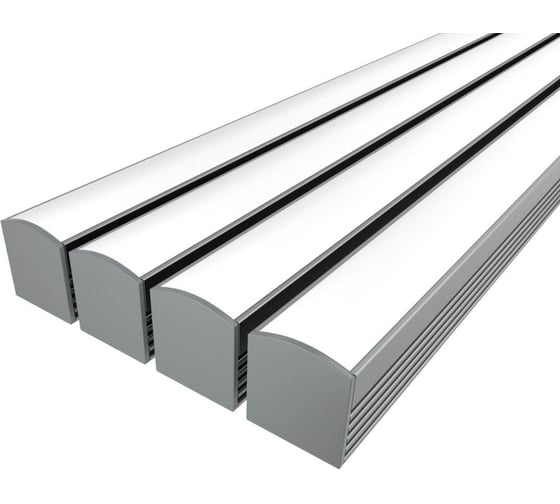 Изображение товара Комплект Ledcraft LC-LP1616M16-3x4Silver из 4 шт серебро (3м профиль+3м рассеиватель+2 заглушки+4 крепежа) 1616340335