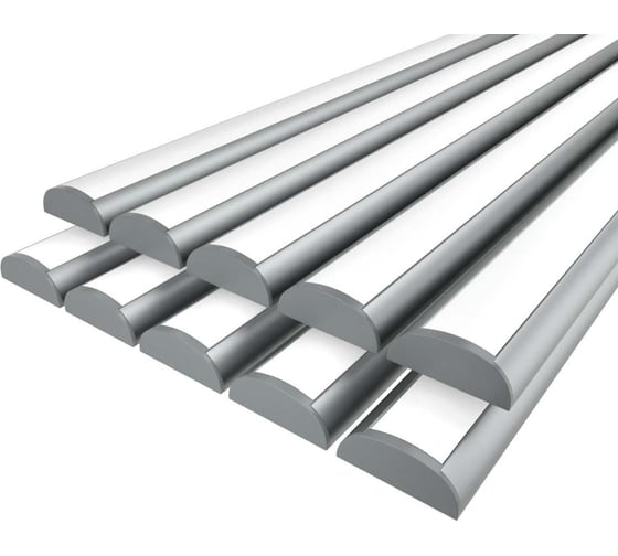 Изображение товара Комплект Ledcraft LC-LP0926M16-2x10Silver из 10 шт серебро (2м профиль+2м рассеиватель+2 заглушки) 1616240759
