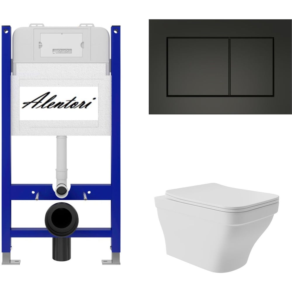 Изображение товара Комплект AQUEDUTO Инсталляция с унитазом AL.SIS33TAL.CHI013BME0120