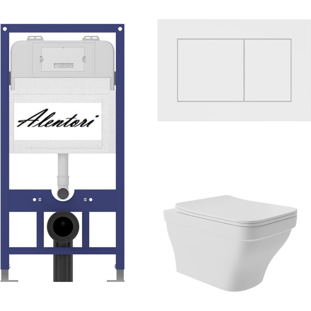 Изображение товара Комплект AQUEDUTO Инсталляция для унитаза безободковый с микролифтом 1155 мм