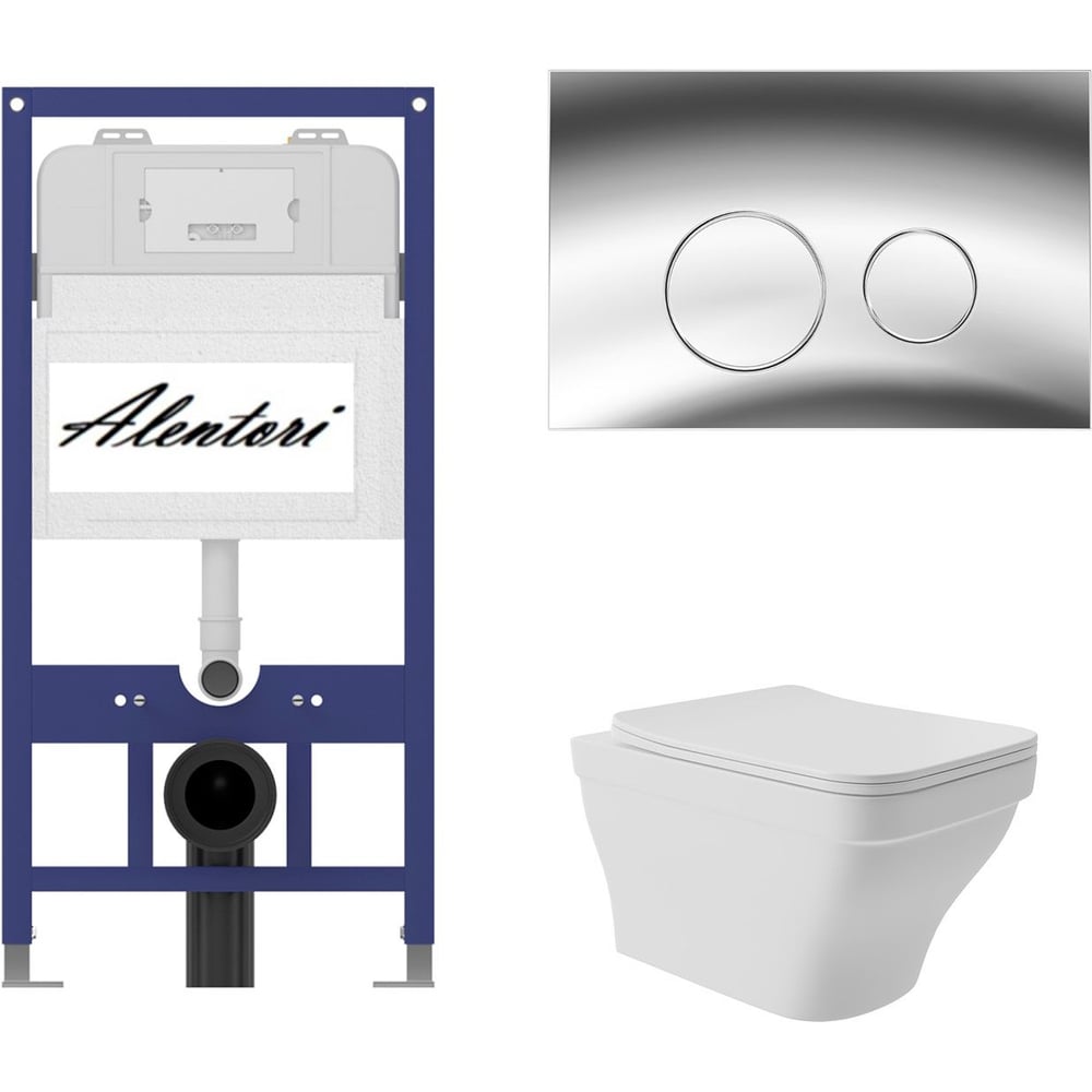 Изображение товара Комплект AQUEDUTO Инсталляция для унитазов серии SISTEMA с каскадным сливом