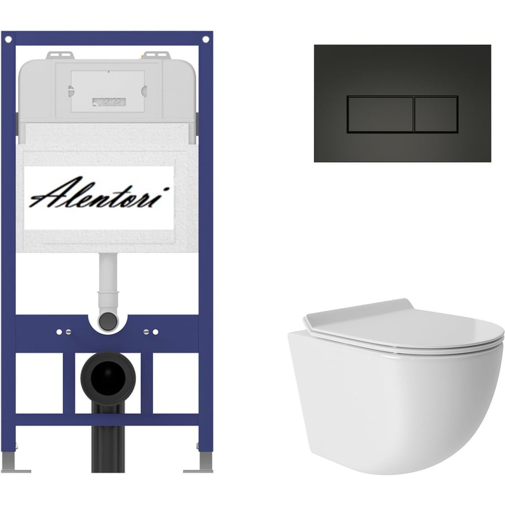 Изображение товара Комплект AQUEDUTO Инсталляция для унитаза AL.SIS11TAL.CHI203BMOV0110 с микролифтом