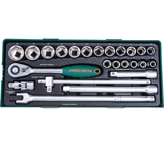 Изображение товара Набор торцевых головок 1/2"DR 10-32 мм 24 предмета (ложемент) Jonnesway S04H4524ST (S04H4524SP)
