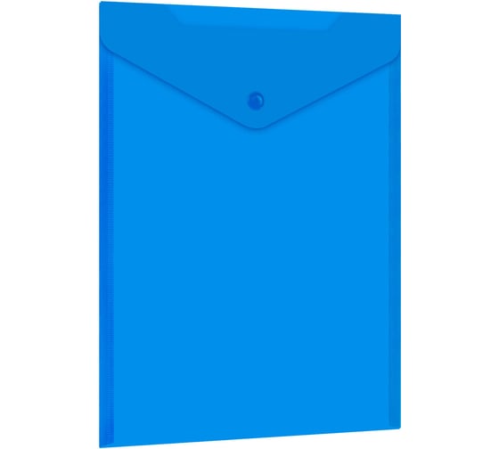 Изображение товара Папка-конверт с кнопкой прозрачная BRAUBERG А4 UNIVERSAL, КОМПЛЕКТ 12 шт., вертикальная, синяя, 0,15 мм, 273076