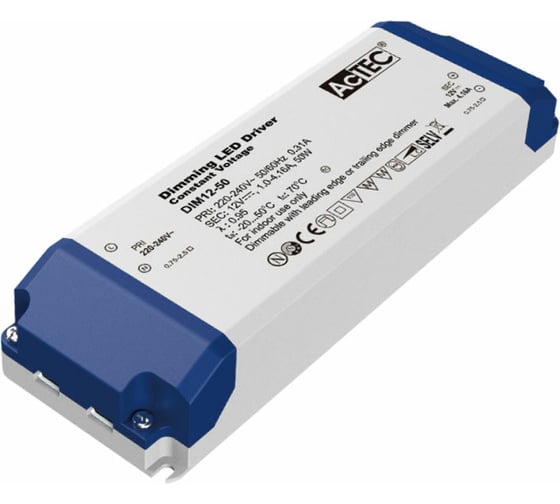 Изображение товара Блок питания AcTEC 12В, 100Вт, IP20, 2.7…8.3A, димм., Triac, 210x67x34мм DIM12-100