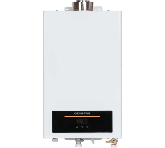 Изображение товара Проточный газовый водонагреватель GENBERG 710.01 Turbo Max 12 л. Белая, труба в комплекте 985