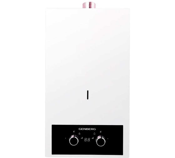 Изображение товара Проточный газовый водонагреватель Genberg 410.01 ТУРБО 10 л. Белая с телескопической трубой 419