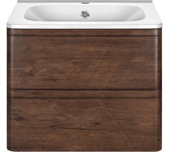 Изображение товара База под раковину VINCEA Vico 600 подвесная, 2 выкатных ящика soft close, R.Wood. VMC-2V600RW