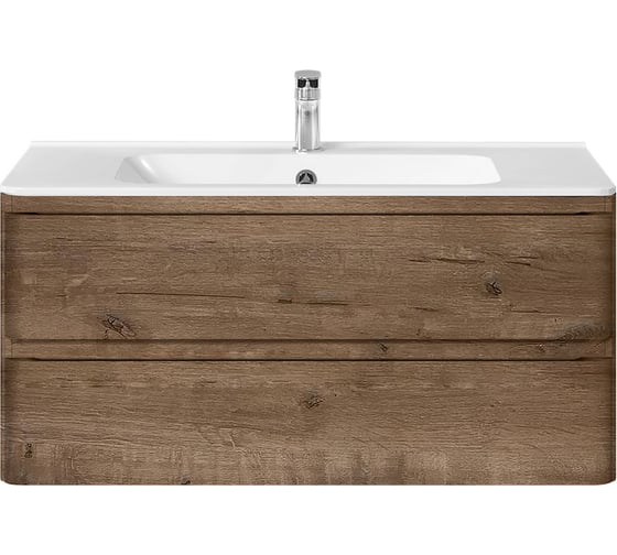 Изображение товара База под раковину VINCEA Vico 1000 подвесная, 2 выкатных ящика soft close, V.Oak. VMC-2V100VO