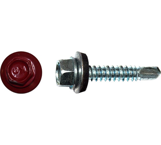 Изображение товара Кровельный саморез КРЕП-КОМП 5,5x19 RAL3003 красный рубин 4000 шт. ск55193003