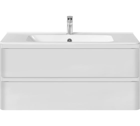 Изображение товара База под раковину VINCEA Vico 1000 подвесная, 2 выкатных ящика soft close, G.White. VMC-2V100GW