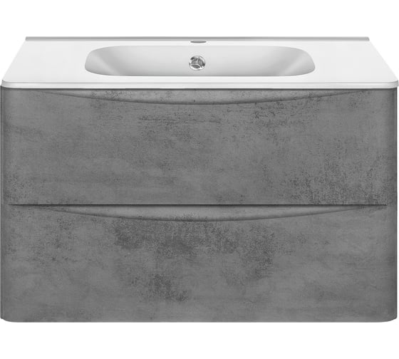 Изображение товара База под раковину VINCEA Paola 800 подвесная, 2 выкатных ящика soft close, Beton. VMC-2P800BT