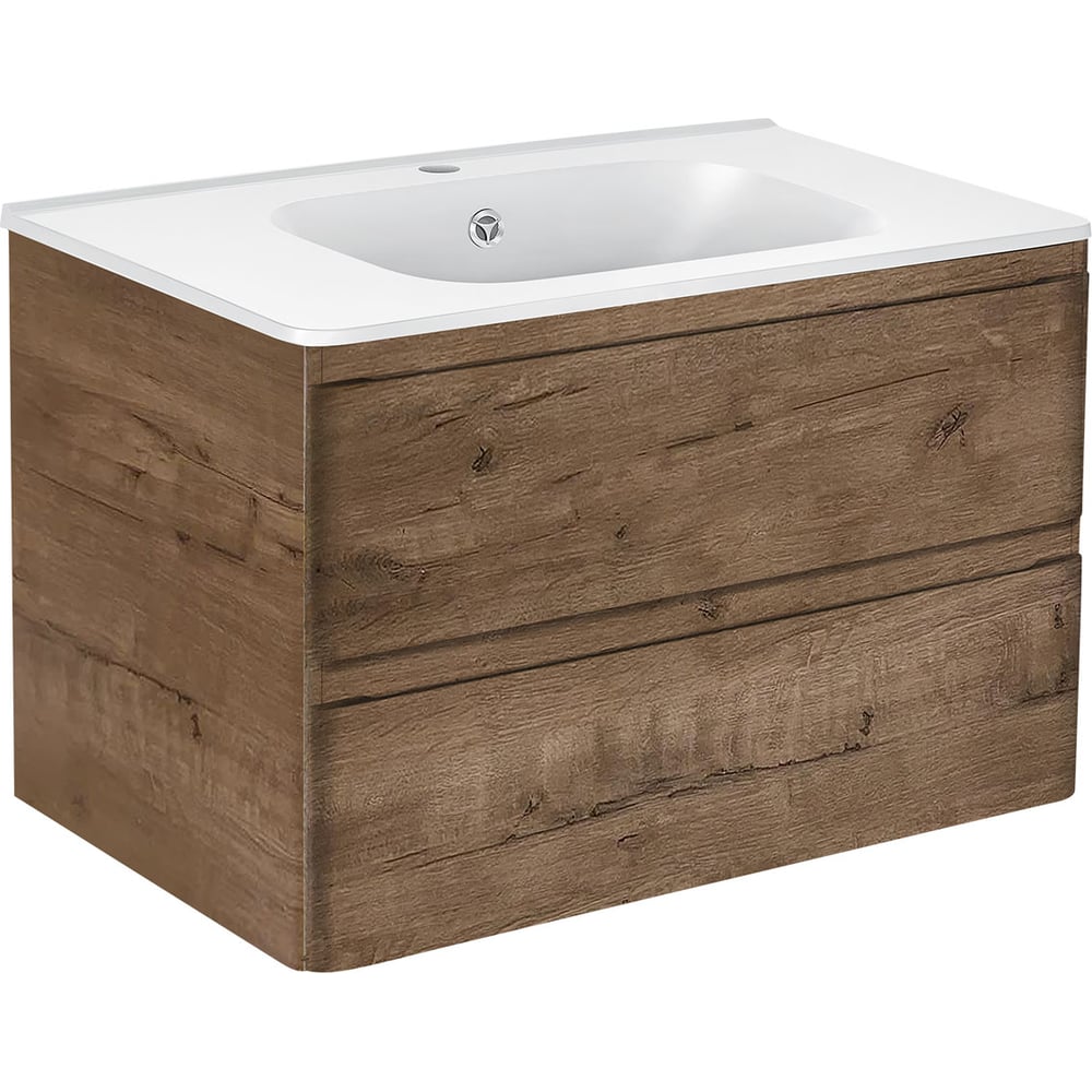 База под раковину VINCEA Vico 800 подвесная, 2 выкатных ящика soft close, V.Oak. VMC-2V800VO
