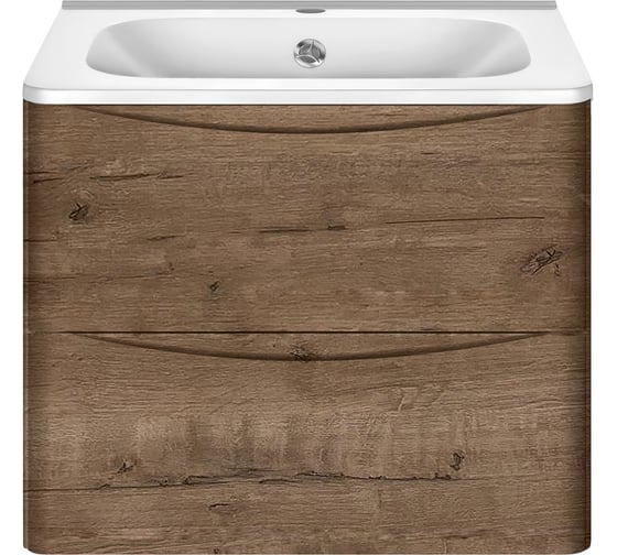 Изображение товара База под раковину VINCEA Paola 600 подвесная, 2 выкатных ящика soft close, V.Oak. VMC-2P600VO