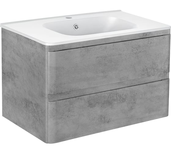 Изображение товара База под раковину VINCEA Vico 800 подвесная, 2 выкатных ящика soft close, Beton. VMC-2V800BT