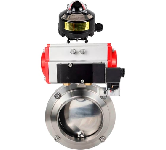 Изображение товара Затвор дисковый 304-304-EPDM Ду50 Ру10 пищ.нерж.сталь,пн.привод, пн.распр, БКВ DN.ru D050-73883
