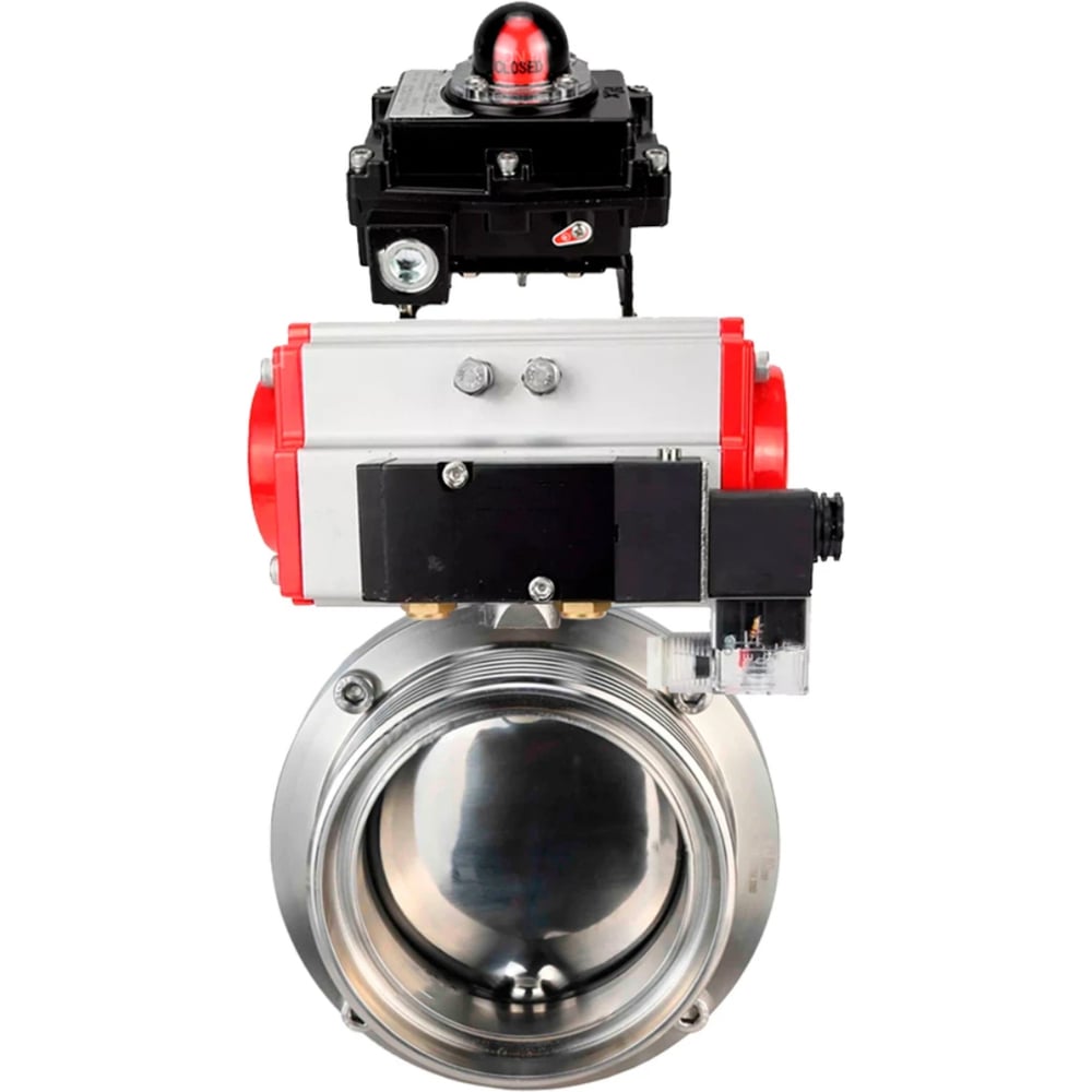 Изображение товара Затвор DN.ru D050-78843 1/2" резьбовой, нержавеющая сталь, PN привод